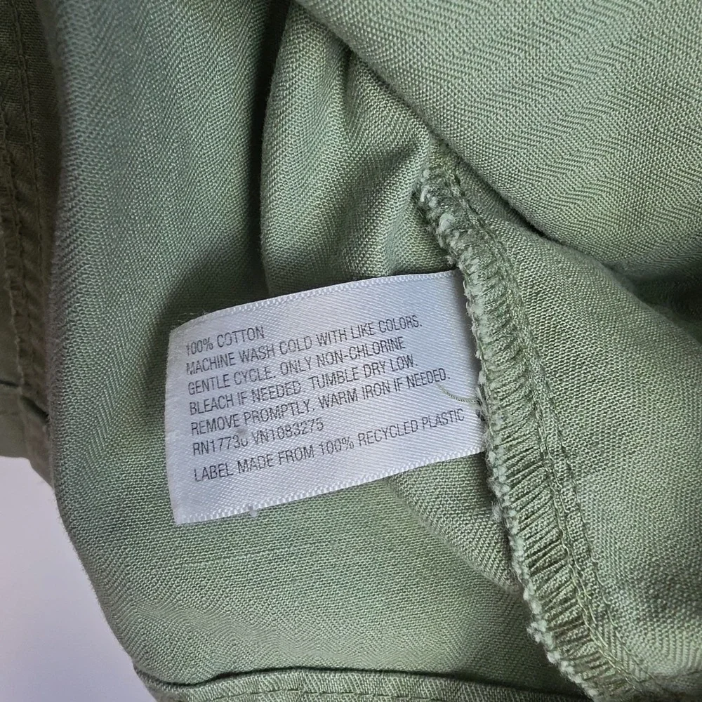 Merona Full-Zip Vest Women's Size M Olive Green Pockets Drawstring